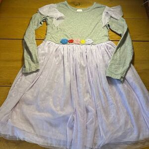 Hanna Andersson purple tulle dress embroidered flowers 10